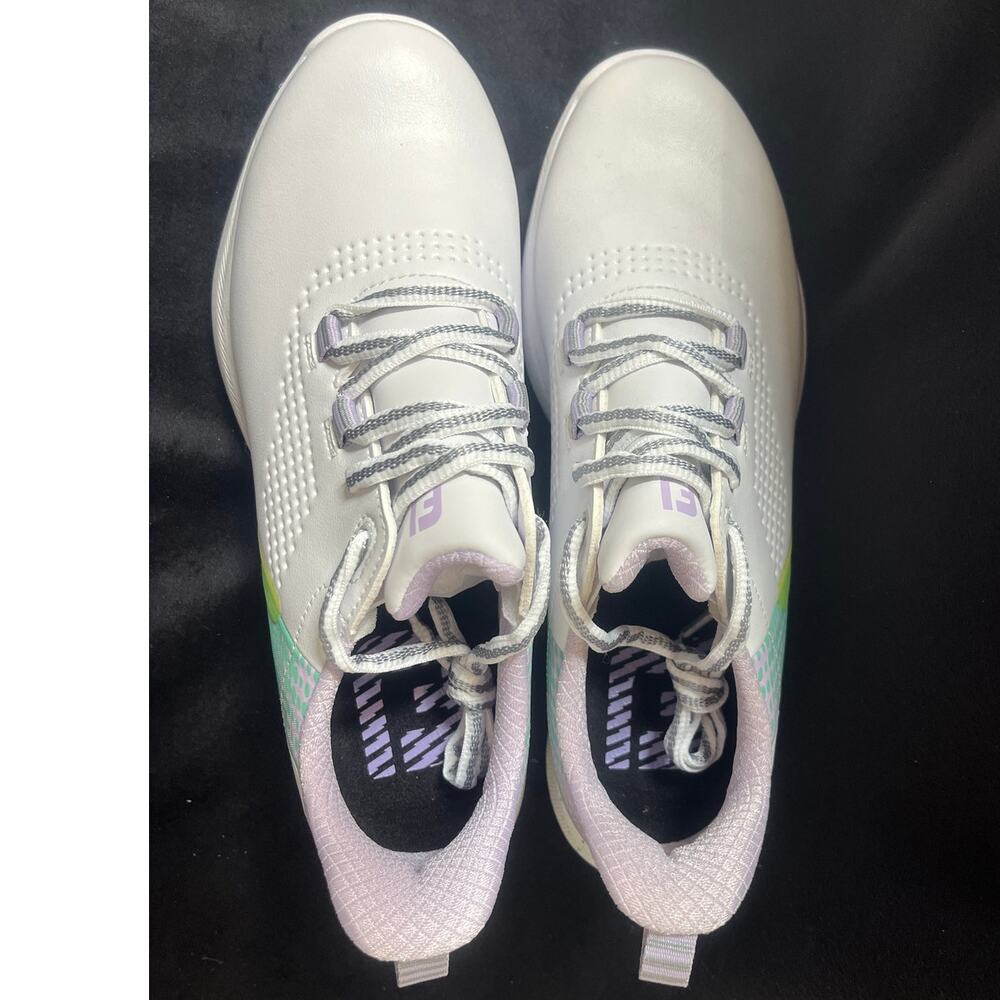 FootJoy Women's Fuel Golf Shoes - White/Green NWT SZ 7.5 - Picture 2 of 8